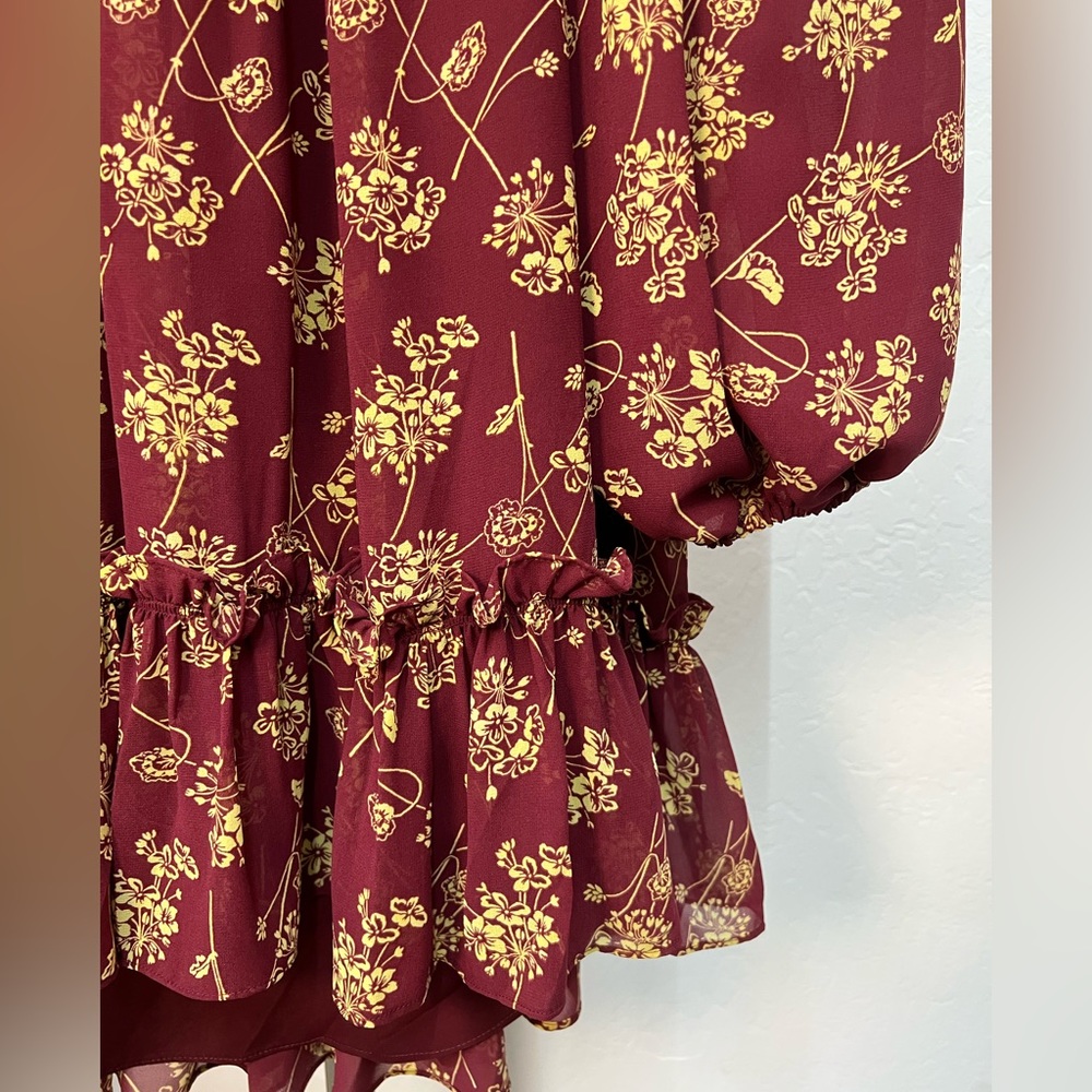 Cinq a Sept Zola Floral Print Puff Sleeve Mini Dress Sz 6 Medium - Picture 8 of 14